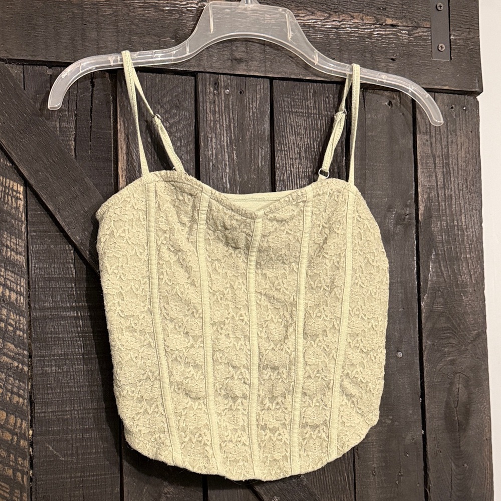 Sage Lace Design Top